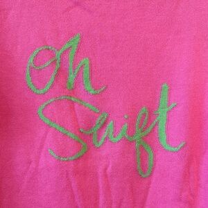 NWOT Lilly Pulitzer SPRING Pink and Green Cotton Crew Neck Sweater